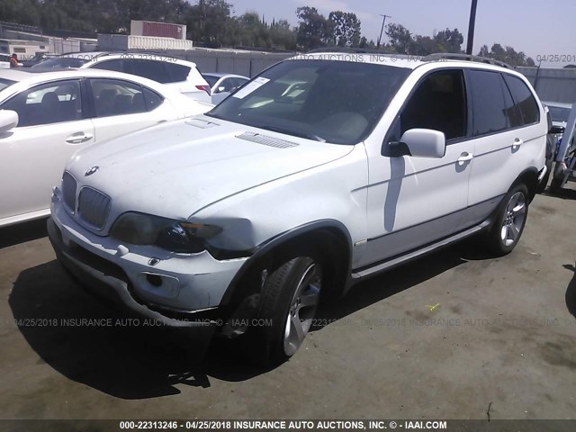 5UXFB53535LV16544 - 2005 BMW X5 4.4I WHITE photo 2