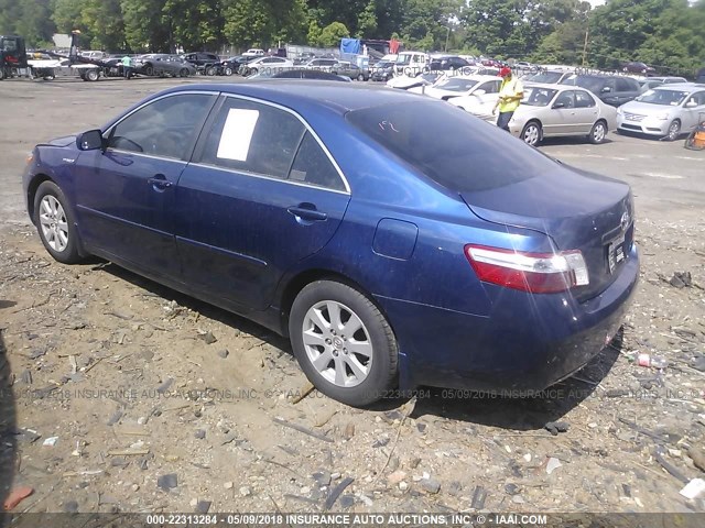 4T1BB46K09U104668 - 2009 TOYOTA CAMRY HYBRID BLUE photo 3