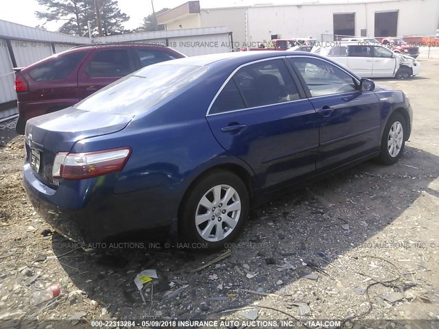 4T1BB46K09U104668 - 2009 TOYOTA CAMRY HYBRID BLUE photo 4