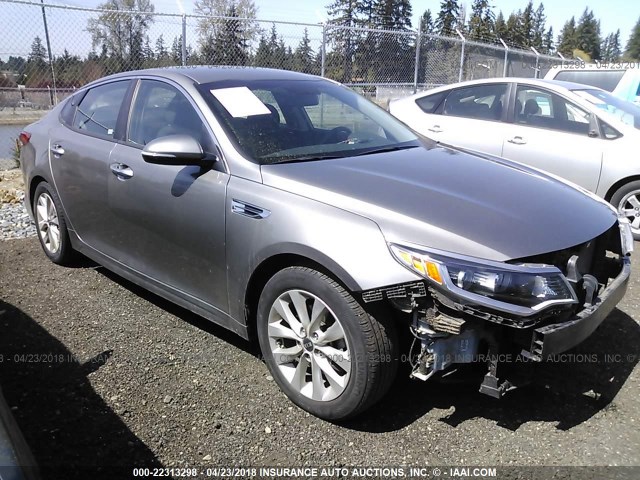 5XXGT4L38GG081762 - 2016 KIA OPTIMA LX ნაცრისფერი ფოტო 1