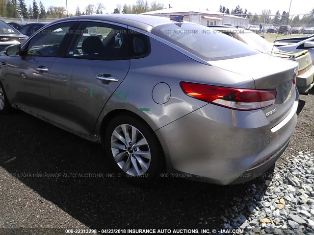 5XXGT4L38GG081762 - 2016 KIA OPTIMA LX ნაცრისფერი ფოტო 3