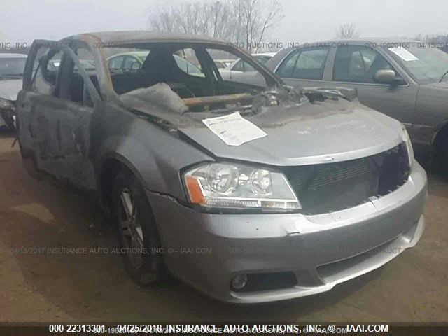 1C3CDZCGXDN521416 - 2013 DODGE AVENGER SXT SILVER photo 1