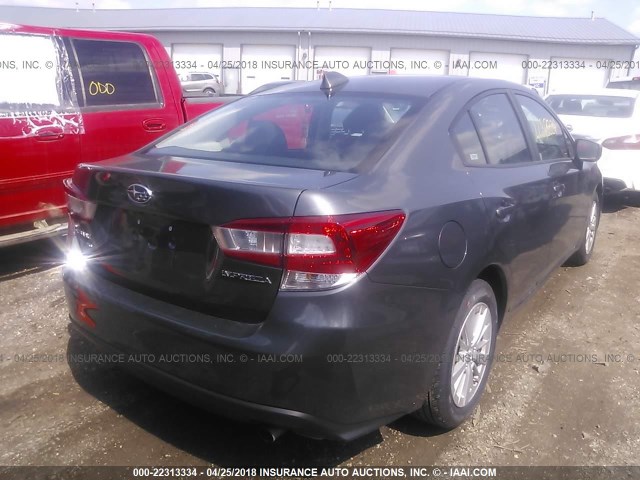 4S3GKAD66J3617173 - 2018 SUBARU IMPREZA PREMIUM PLUS GRAY photo 4