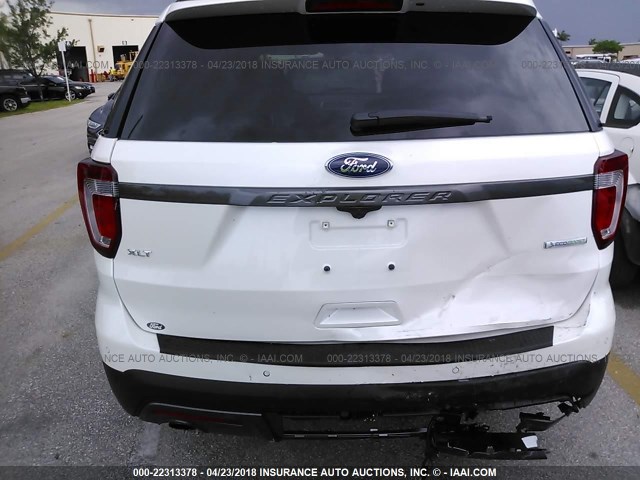 1FM5K7DH9HGD49651 - 2017 FORD EXPLORER XLT WHITE photo 6