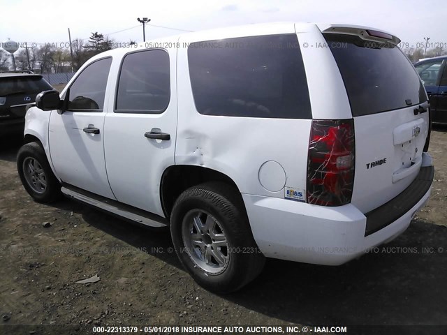 1GNMCAE09AR263177 - 2010 CHEVROLET TAHOE C1500  LS WHITE photo 3