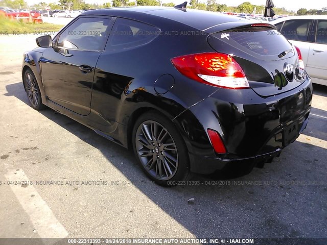 KMHTC6AD6DU134773 - 2013 HYUNDAI VELOSTER BLACK photo 3