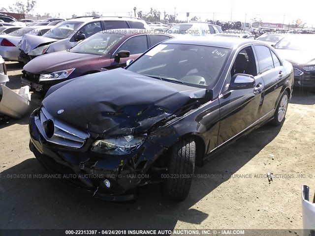 WDDGF54X69R073776 - 2009 MERCEDES-BENZ C 300 BLACK photo 2