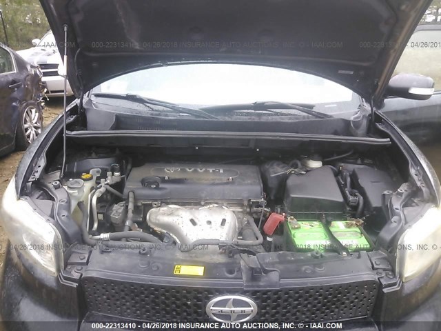 JTLKE50EX81010371 - 2008 TOYOTA SCION XB BLACK photo 10