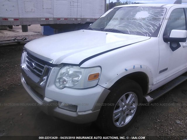 1FMEU64E26UA61009 - 2006 FORD EXPLORER EDDIE BAUER WHITE photo 6