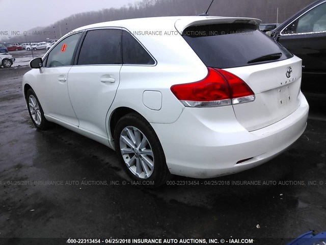 4T3ZA3BB8BU046226 - 2011 TOYOTA VENZA WHITE photo 3