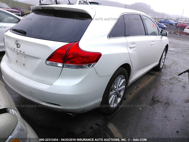 4T3ZA3BB8BU046226 - 2011 TOYOTA VENZA WHITE photo 4