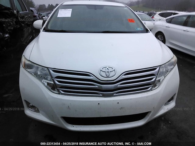 4T3ZA3BB8BU046226 - 2011 TOYOTA VENZA WHITE photo 6