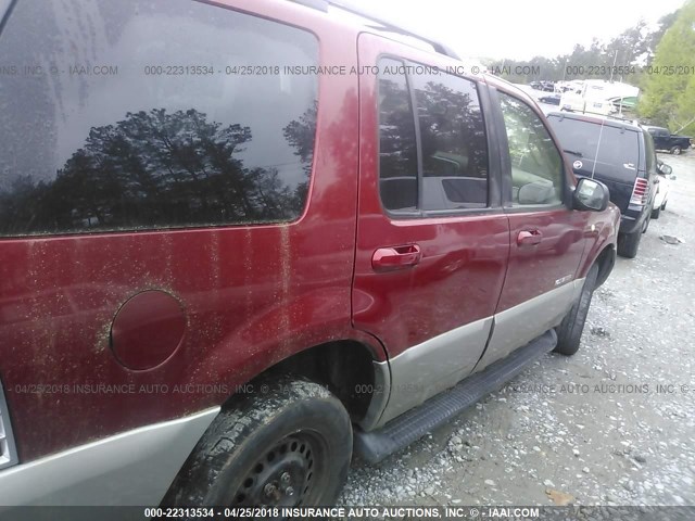 4M2DU86W62ZJ14321 - 2002 MERCURY MOUNTAINEER  RED photo 6