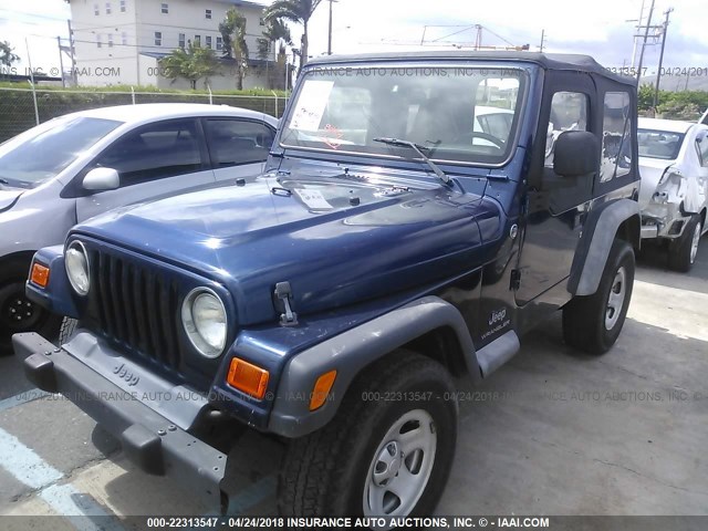 1J4FA29175P314137 - 2005 JEEP WRANGLER / TJ SE BLUE photo 2