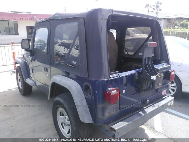 1J4FA29175P314137 - 2005 JEEP WRANGLER / TJ SE BLUE photo 3