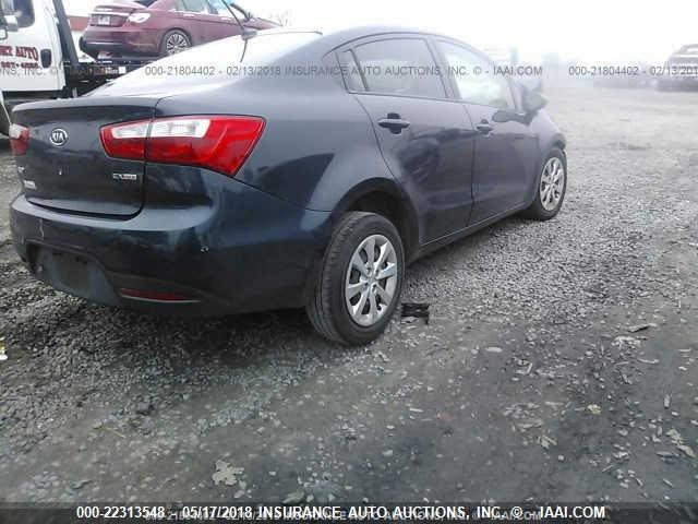 KNADN4A37C6076476 - 2012 KIA RIO EX/SX BLUE photo 4