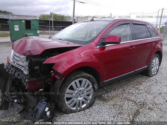 2FMDK3KCXABA69424 - 2010 FORD EDGE LIMITED RED photo 2