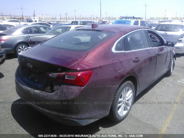 1G1ZE5ST9GF297024 - 2016 CHEVROLET MALIBU LT BURGUNDY photo 4