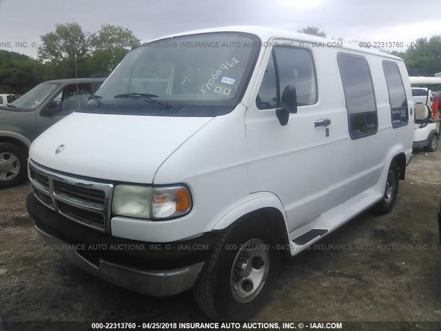 2B6HB21X1TK159296 - 1996 DODGE RAM VAN B2500 WHITE photo 2