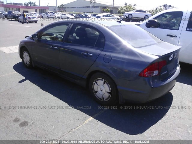 JHMFA36288S013353 - 2008 HONDA CIVIC HYBRID GRAY photo 3