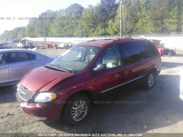 2C8GP64L12R644728 - 2002 CHRYSLER TOWN & COUNTRY LIMITED RED photo 2