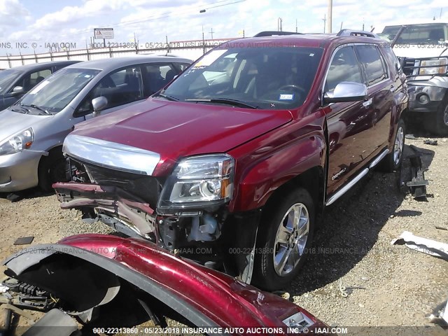 2GKALUEK5E6370313 - 2014 GMC TERRAIN DENALI RED photo 2