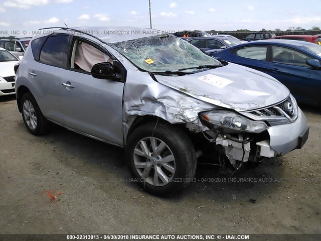 JN8AZ1MU9CW114100 - 2012 NISSAN MURANO S/SL/LE SILVER photo 1