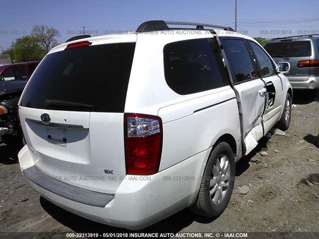 KNDMB233086238520 - 2008 KIA SEDONA EX/LX WHITE photo 4