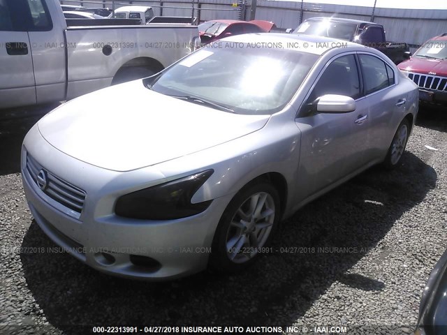 1N4AA5AP1EC437639 - 2014 NISSAN MAXIMA S/SV SILVER photo 2