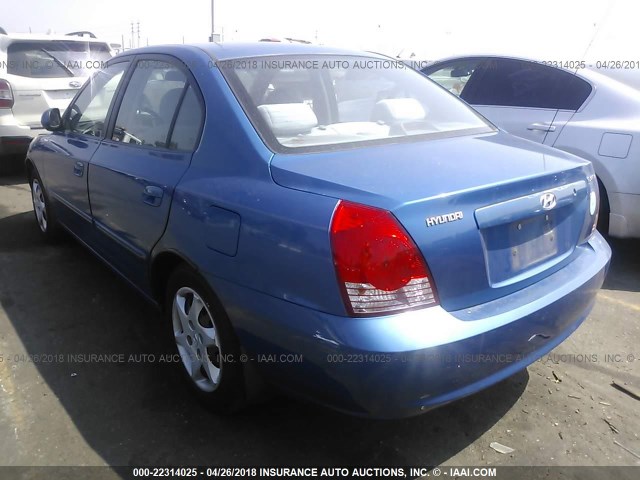 KMHDN46D96U329765 - 2006 HYUNDAI ELANTRA GLS/GT/LIMITED BLUE photo 3