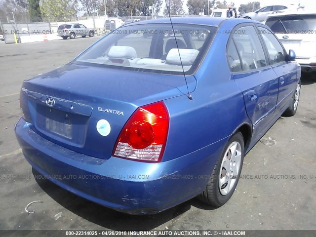 KMHDN46D96U329765 - 2006 HYUNDAI ELANTRA GLS/GT/LIMITED BLUE photo 4