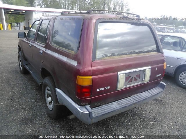 JT3VN39W7M0067978 - 1991 TOYOTA 4RUNNER VN39 SR5 勃艮第红 照片 3