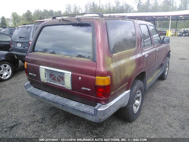 JT3VN39W7M0067978 - 1991 TOYOTA 4RUNNER VN39 SR5 BURGUNDY photo 4