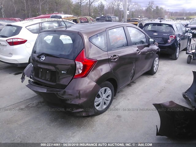 3N1CE2CP2HL355496 - 2017 NISSAN VERSA NOTE S/S PLUS/SV/SL/SR BROWN photo 4