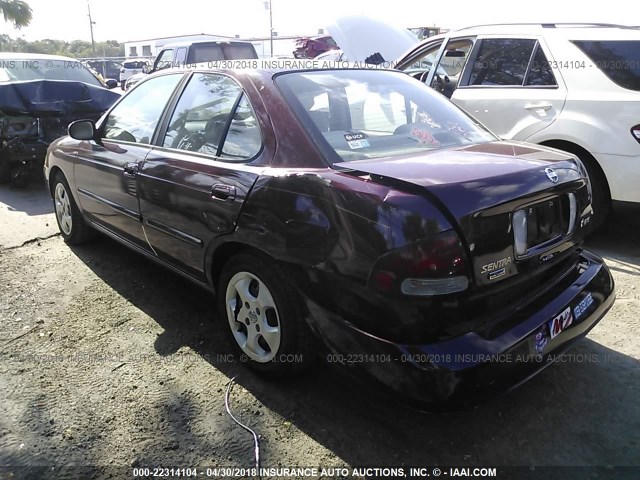 3N1CB51D73L699420 - 2003 NISSAN SENTRA XE/GXE MAROON photo 3