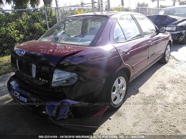 3N1CB51D73L699420 - 2003 NISSAN SENTRA XE/GXE MAROON photo 4