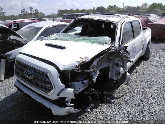 3TMAZ5CN3GM001942 - 2016 TOYOTA TACOMA DBL CAB/SR5/TRD SPORT/OR WHITE photo 2