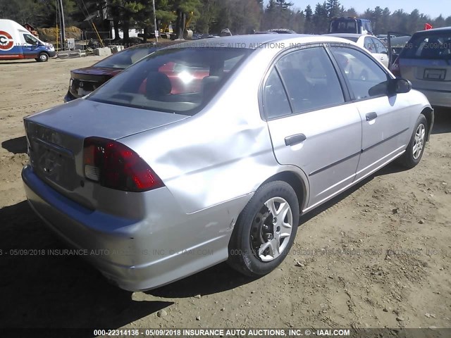 2HGES163X4H586927 - 2004 HONDA CIVIC DX VP SILVER photo 4