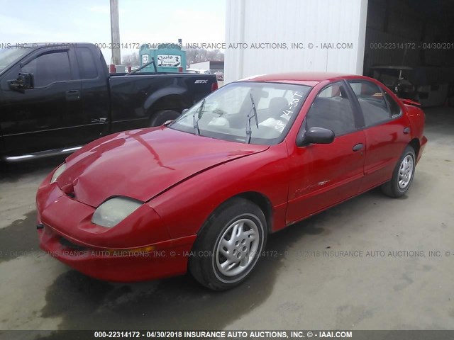 1G2JB5240W7540061 - 1998 PONTIAC SUNFIRE SE RED photo 2