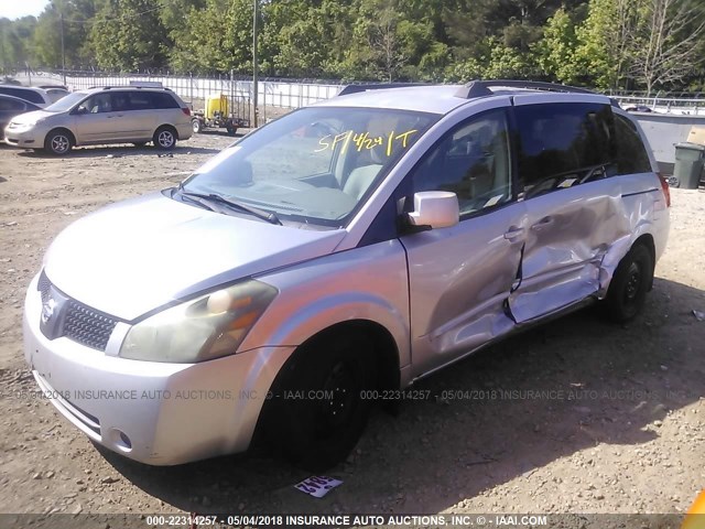 5N1BV28U64N359077 - 2004 NISSAN QUEST S/SE/SL SILVER photo 2