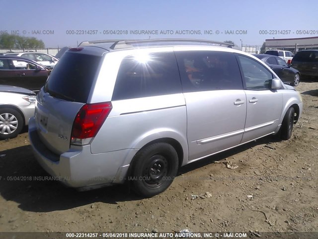 5N1BV28U64N359077 - 2004 NISSAN QUEST S/SE/SL SILVER photo 4