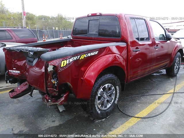 1N6AD0ER1GN766510 - 2016 NISSAN FRONTIER S/SV/SL/PRO-4X MAROON photo 4