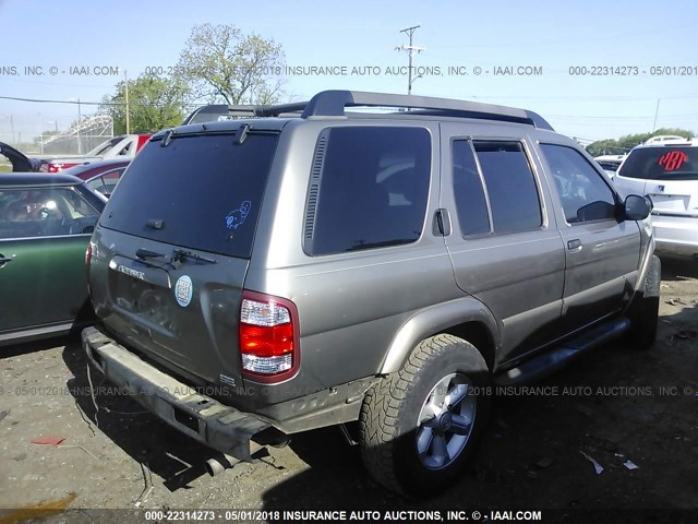 JN8DR09X83W712396 - 2003 NISSAN PATHFINDER LE/SE GRAY photo 4