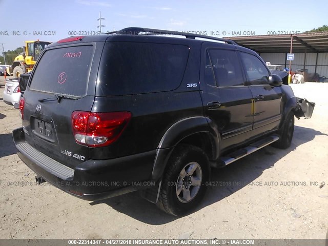 5TDBT44A85S251427 - 2005 TOYOTA SEQUOIA SR5 BLACK photo 4