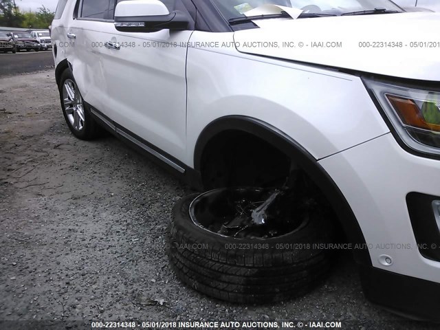 1FM5K7FH0GGD01905 - 2016 FORD EXPLORER LIMITED WHITE photo 6