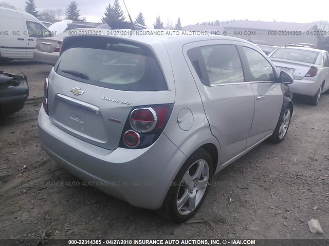 1G1JE6SB5D4222998 - 2013 CHEVROLET SONIC LTZ GRAY photo 4