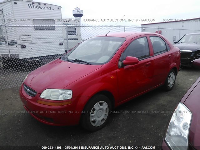 KL1TD52604B196443 - 2004 CHEVROLET AVEO RED photo 2