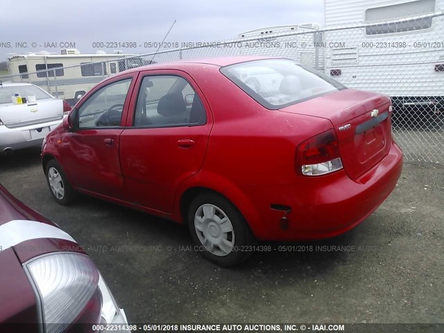 KL1TD52604B196443 - 2004 CHEVROLET AVEO RED photo 3