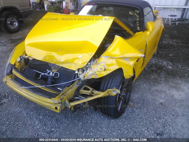 JHMAP21494T004161 - 2004 HONDA S2000 YELLOW photo 6