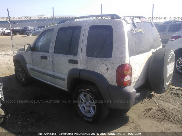 1J4GL48K52W114847 - 2002 JEEP LIBERTY SPORT WHITE photo 3